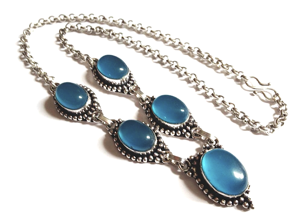 Enchanting 925 Silver Blue Cats Eye Necklace_Necklaces_2.jpg